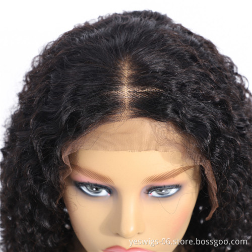 Women Lace Frontal 13*4 Wig For Beginners 1b Mongolian Natural Color Hair Remy Short Bob Cut Wholesale Mongolian Kinky Curly Wig